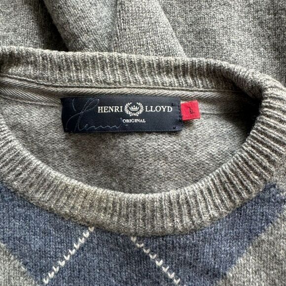 Henri Lloyd SZ L wool argyle sweater - Picture 3 of 4